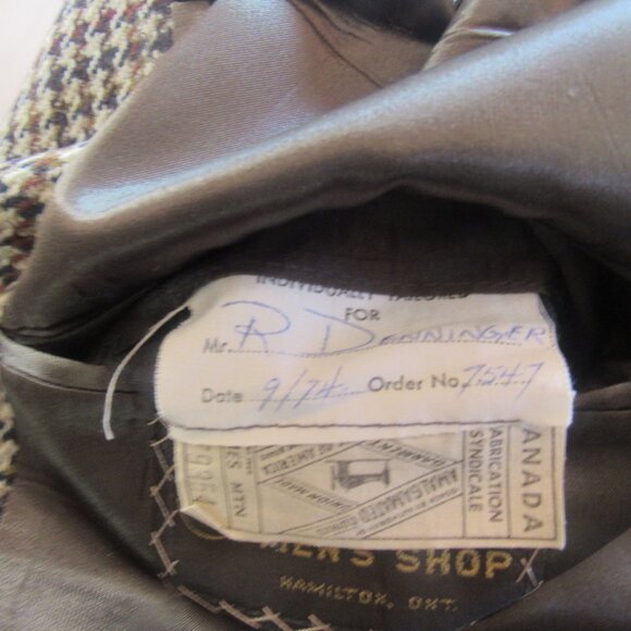Vintage 70's Men's Houndstooth Jacket, 38 R, Tailored and Repaired C555-5 - Picture 7 of 9